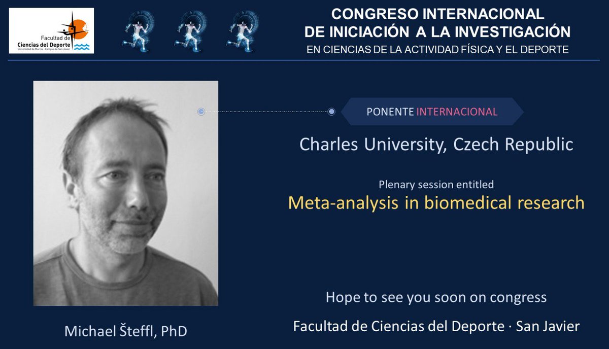 umucafd's tweet photo. Ponentes excepcionales para nuestras sesiones Plenarias en el  Congreso Internacional en CC del Deporte de nuestra @umucafd @UMU 

FATmax en el rendimiento deportivo y salud @iara_royo 

Umbrales y VO2max en natación @RicferJ 

Meta-analysis en biomédica Steffl M @UniKarlovajes https://t.co/tG0fybIIlv