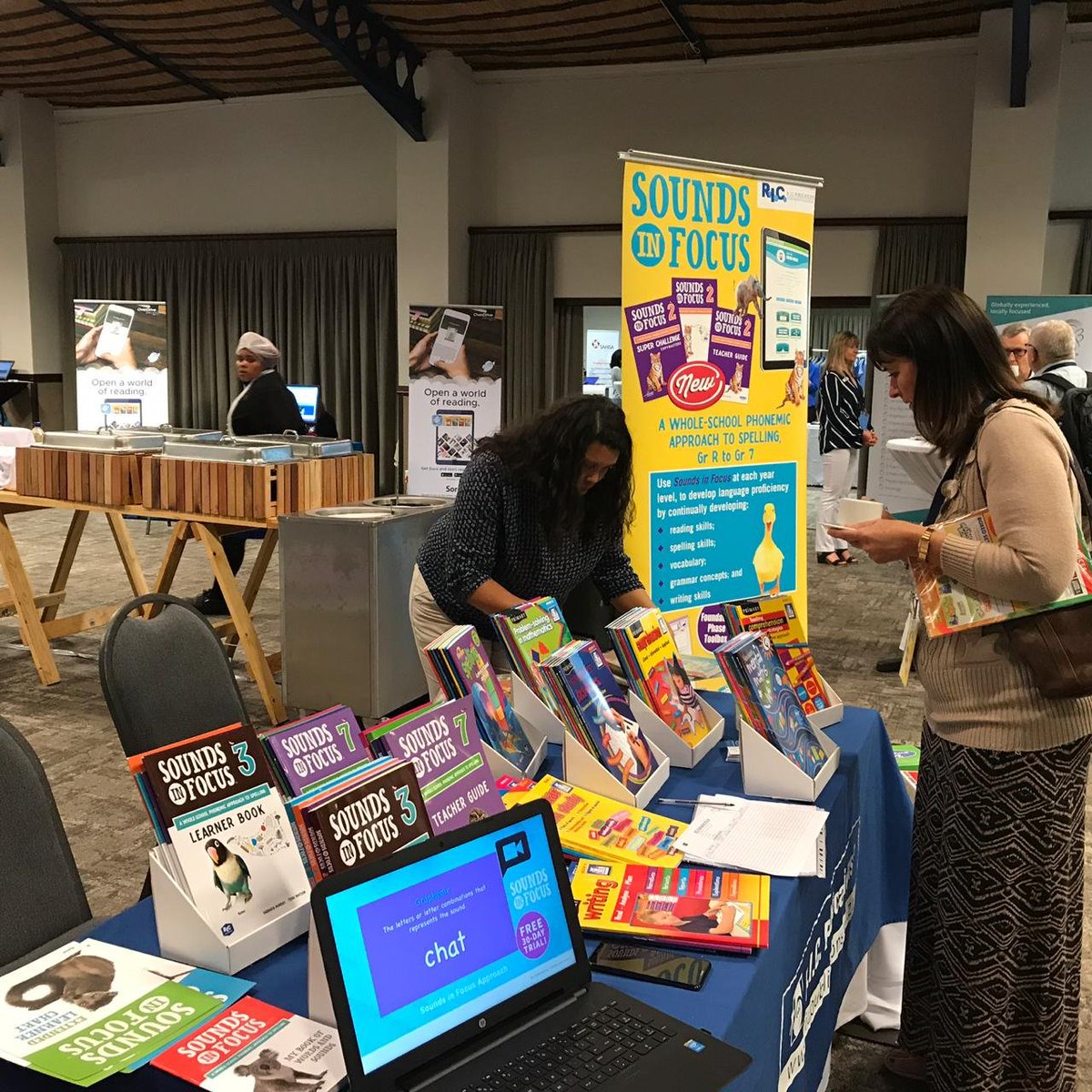 RICPublication1's tweet photo. Day 2: At the SAHISA conference, sign our registration an ask for the 30-day free trial on #SoundinFocus. @ISASAnews @RICPublication1 #SAHISA2019 #Education #learning #RICpublicationsSA @chamelle @DBE_SA https://t.co/0URBEySybB