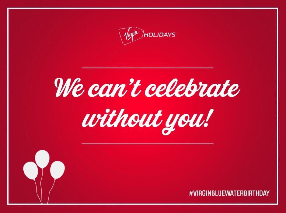 Happy Birthday to @VirginHolidays <a href="/TweetBluewater/">Bluewater</a>! Come and celebrate with us with complimentary nibbles and drinks at the bar! Sale now on! 03445574783