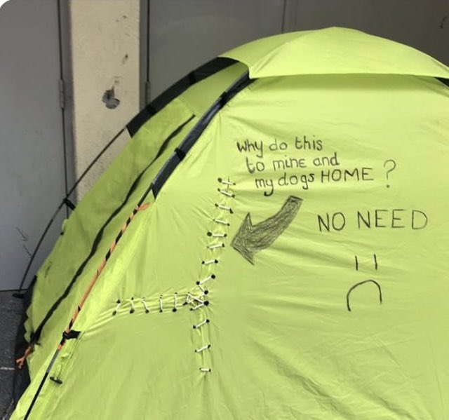 PLEASE stop slashing and setting fire to our clients tents we are a un funded charity that relies on donations to hand out to our clients these people deserve to be treated like human beings instead of receiving hatred and hurt ☹️ #homeless #support