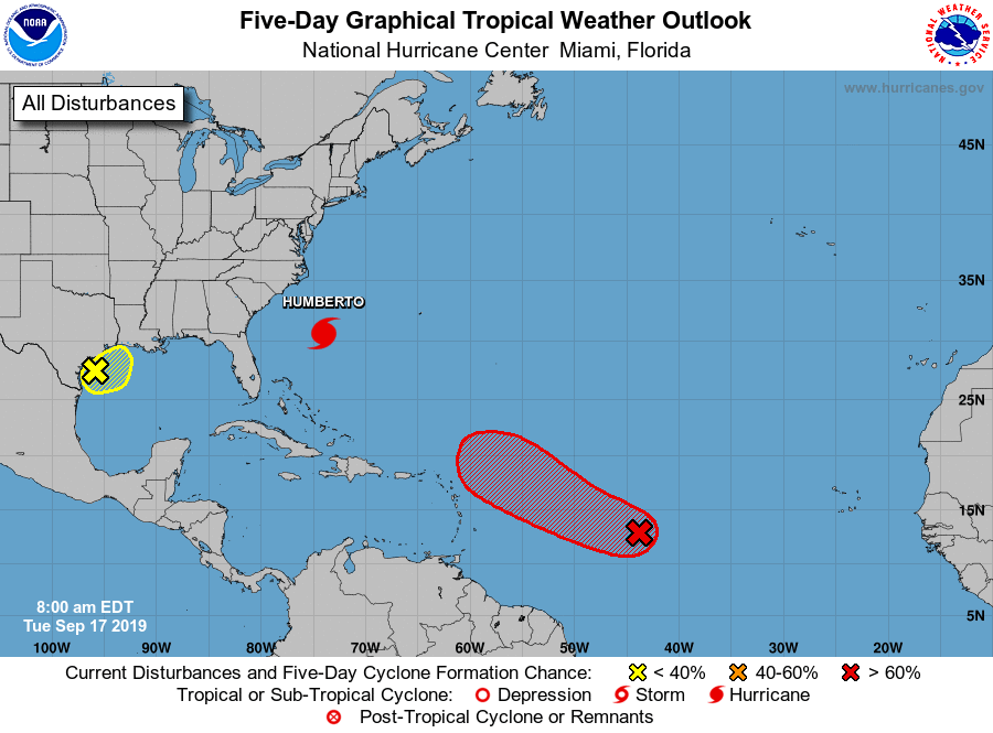 Atlantic Basin Hurricane Tracking Chart National Hurricane Center Miami Florida