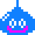 Azk 会社のslackで自分のステータス表示用に作った自作のアイコン 左 さっきまで パックマンの赤い敵 アカベエ 右 これから ファミコン時代のドラクエのスライム