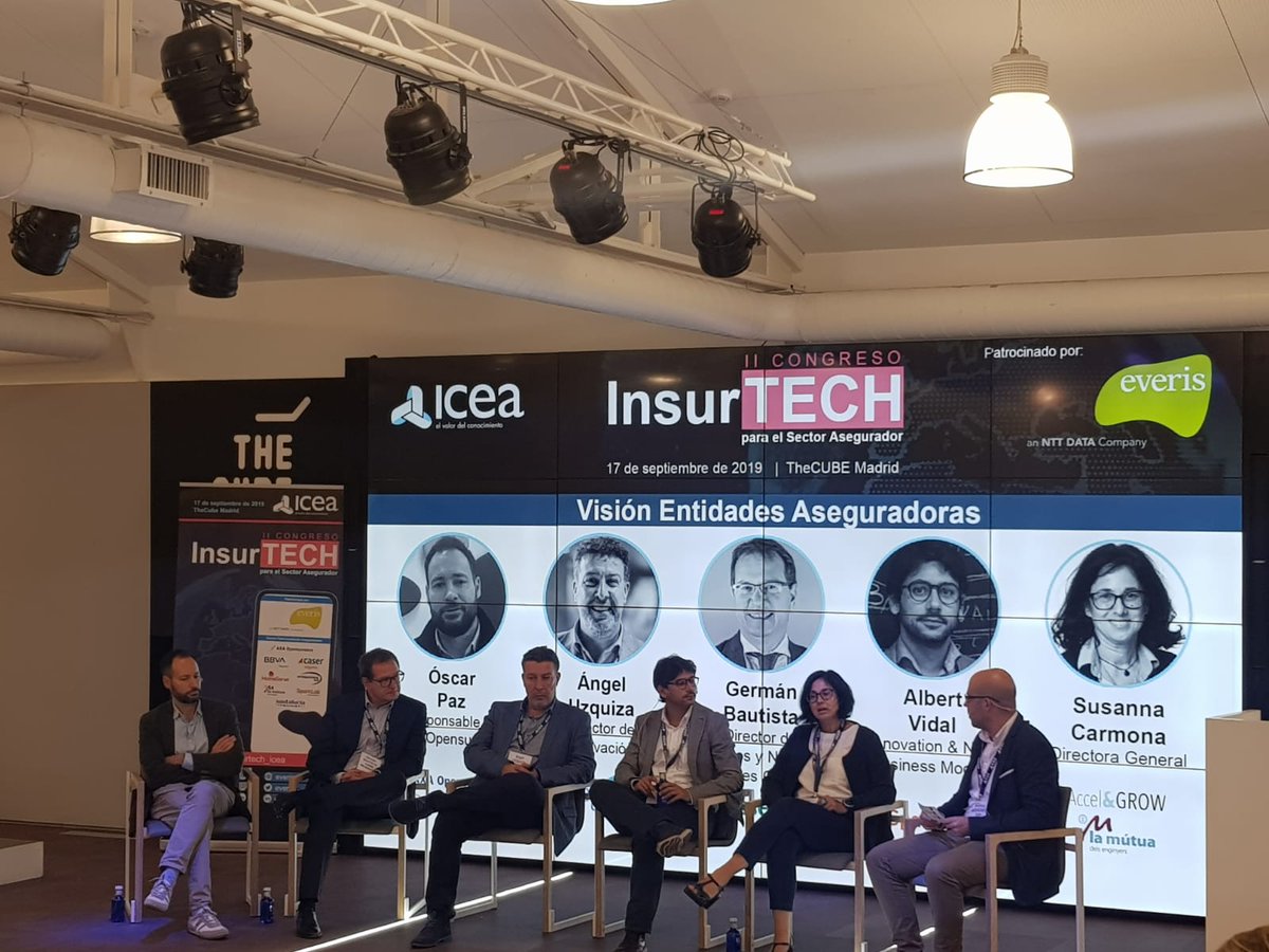 GrupoAseguranza's tweet photo. @icea_es @everis @THECUBEMadrid @ordsanca Cinco compañías de seguros (@AXAopensurance, @caser, @santalucia_seg, @nn_espana y
@MutuaEnginyers) cierran el II Congreso de #insurtech_icea. Confían en que el futuro sandbox les permita ser más valientes y desarrollar nuevas iniciativas. #Insurtech https://t.co/8161IunN47