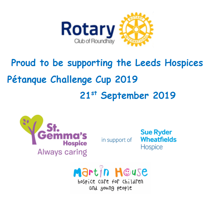 RCRoundhay's tweet photo. Looking forward to Inaugaral @RCRoundhay Petanque Tournament @MorleyGlassGlaz starting at 12:30pm this SAT 21 Sept

Proceeds supporting @stgemmashospice @SRWheatfields @MartinHouseCH #Leeds #Hospice #rotary #Petanque 

https://t.co/lJo6kMsdlu https://t.co/oq3jLy4Q5z