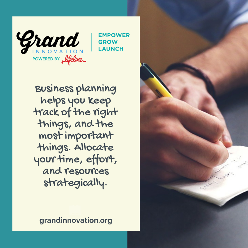 LifeLineDetroit's tweet image. Tip from Grand Innovation 

Business planning helps you keep track of the right things, and the most important things. Allocate your time, effort, and resources strategically. ~ grandinnovation.org