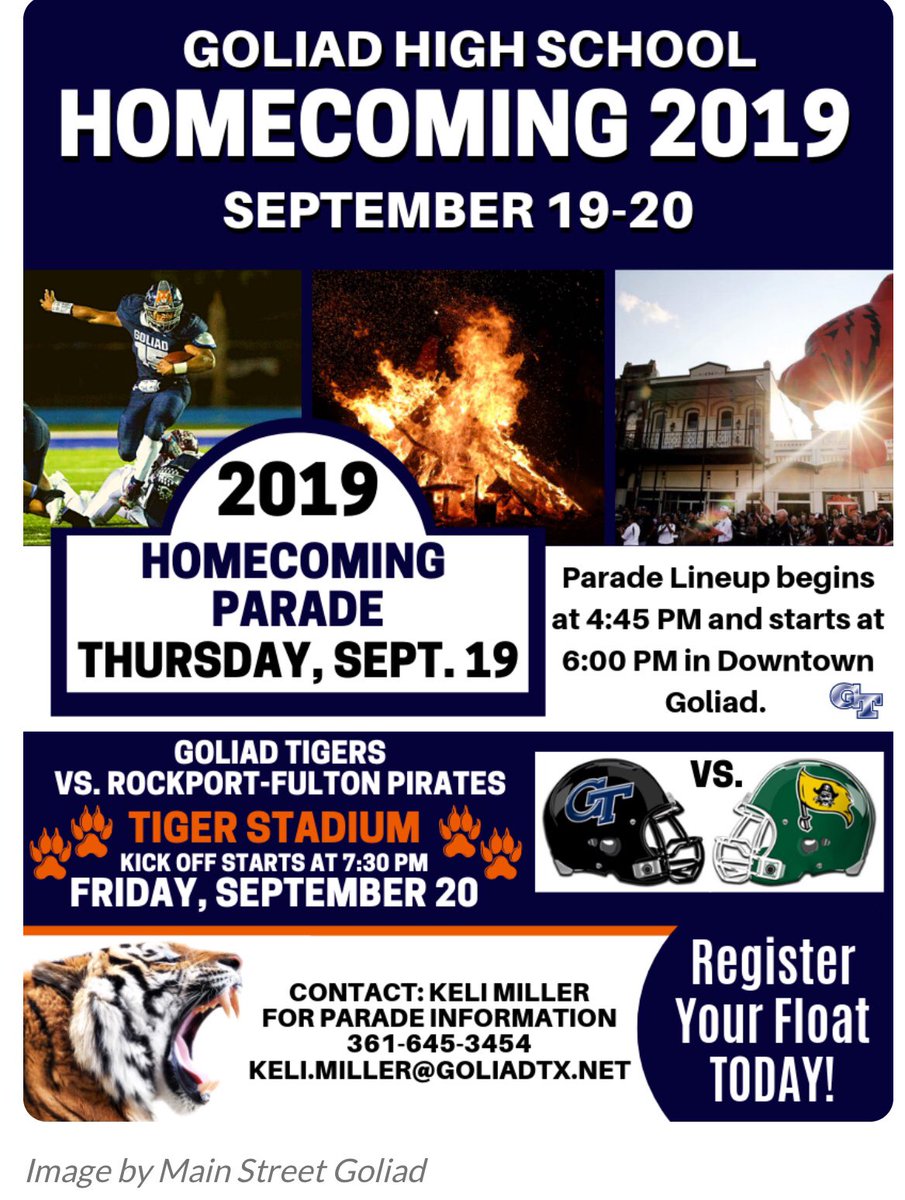 Mustang Cantina (@cantinamustang) on Twitter photo Did you know: Goliad is having their first ever Homecoming Parade! <a href="/VisitGoliad/">Goliad Texas</a> <a href="/GoliadHS/">Goliad High School</a> <a href="/GoliadISD/">GISD</a> <a href="/mysoutex/">STexasNews</a> #mainstreetgoliad Did you know: Goliad is having their first ever Homecoming Parade! <a href="/VisitGoliad/">Goliad Texas</a> <a href="/GoliadHS/">Goliad High School</a> <a href="/GoliadISD/">GISD</a> <a href="/mysoutex/">STexasNews</a> #mainstreetgoliad
