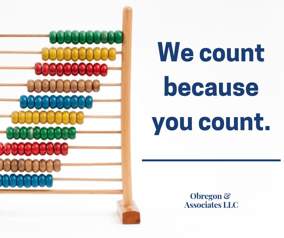 ObregonandAssoc's tweet photo. We count because you count. Whether it is personal #finances, #bookkeeping for your business, or helping you figure out #cashflow, we know the stress numbers can bring. We want to help, because we care. Let us use our expertise to make your life simpler. Contact us today. https://t.co/htjniXQfAc