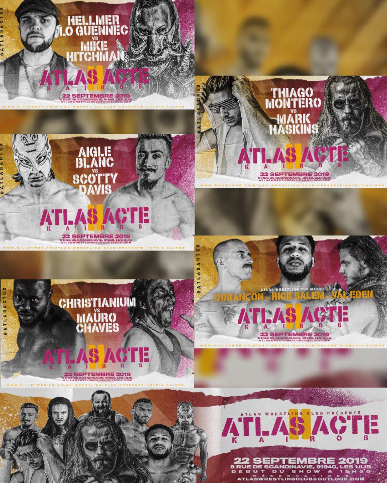 AtlasWrestlingC's tweet photo. ⚠️ L'histoire continue dimanche avec l'#ATLASACTE2 ⚠️

Hellmer Lo'Guennec vs Mike Hitchman

Aigle Blanc Vs Scotty Davis

Christianium Vs. Mauro Chaves

Thiago Montero Vs. Mark Haskins

Atlas Wrestling Cup
Durançon Vs. Rick Salem Vs. Val Eden

Également :Ophidian, Solo Darling... https://t.co/0zr3NNFn8H