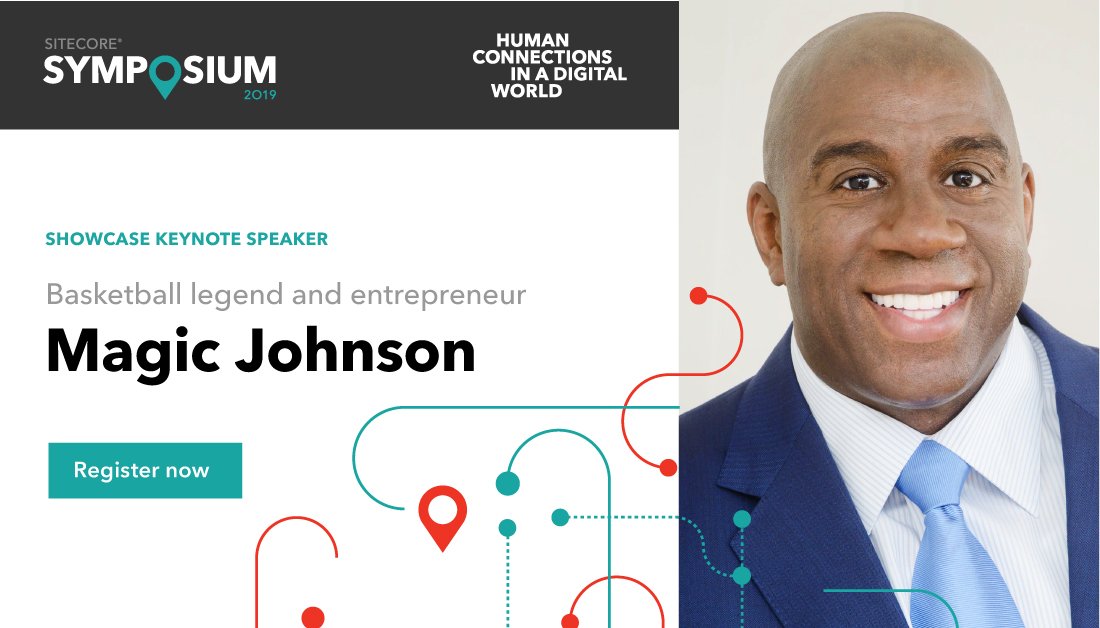 Sitecore's tweet image. Parlaying his skills and tenacity from the basketball court into the business world as Chairman and CEO of Magic Johnson Enterprises (MJE), we are honored to announce @MagicJohnson will be the showcase keynote speaker at #SitecoreSYM. siteco.re/sitecoresym