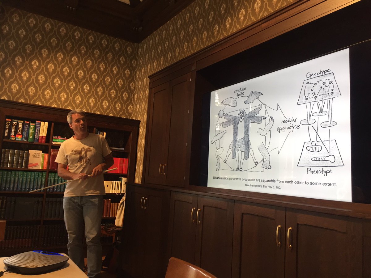 EvolvabilityCAS's tweet image. Enjoyed both the talk and the art by Johannes Jaeger (@yoginho) at @CASOslo today. #dynamicalmodels #morphogenetics #evolvability