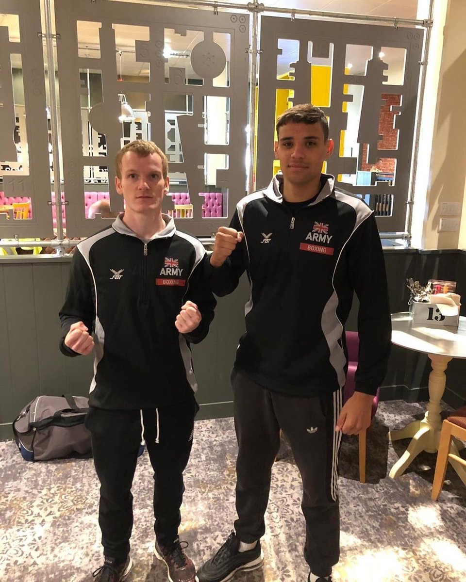 ArmySportASCB's tweet photo. The @BoxingEngineers Chapman &amp; Spence are all weighed in and are awaiting the draw for the UKAF Dev Boxing Championships being held at RAF Brize Norton. Good luck  🥊
#ArmyBoxing @Proud_Sappers #sappersport #REBC https://t.co/eaR78GOIsa