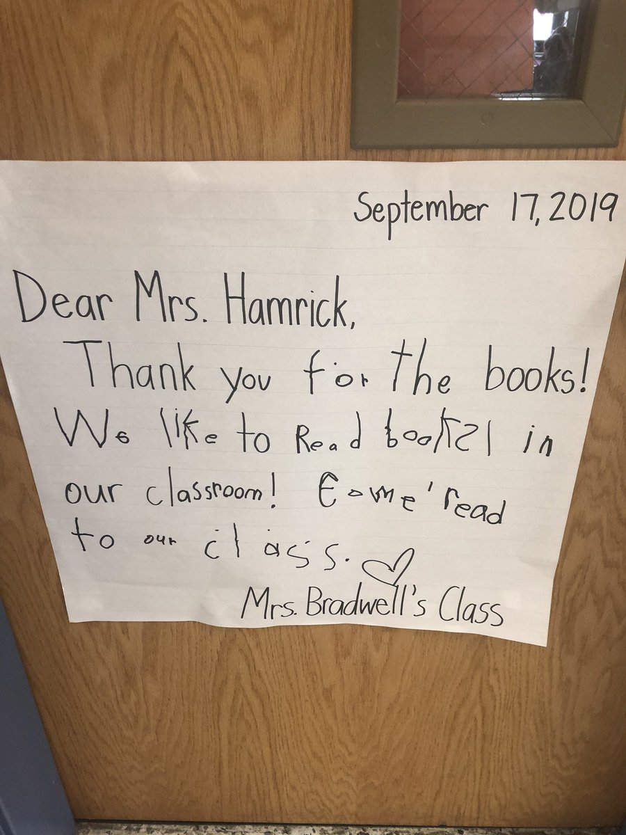 I love getting sweet notes from my first grade friends. Thank you to Mrs. Blackwell and @hbradwell062114 classes for the notes today! @PES_PantherNews