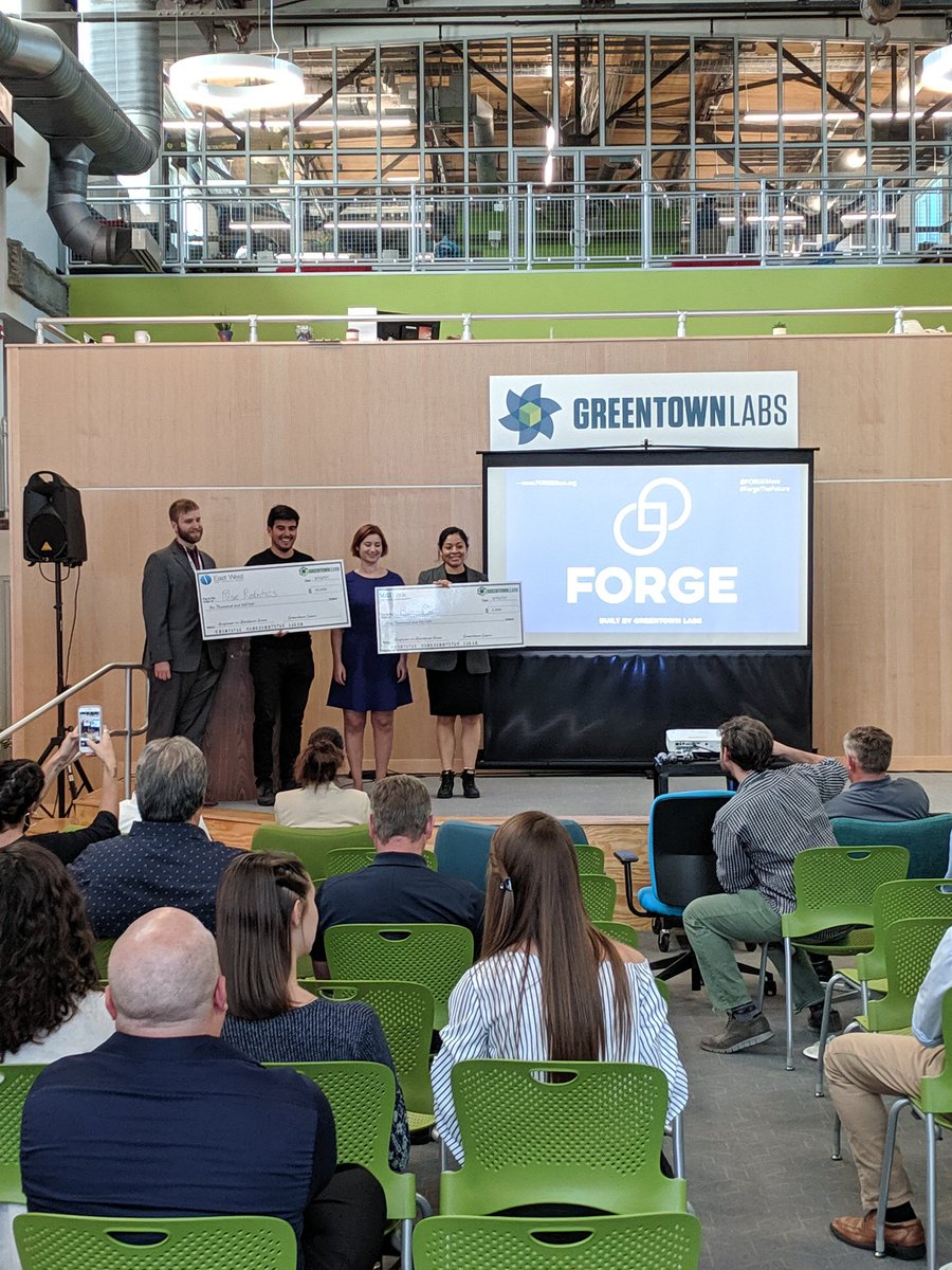 Congratulations to @RiseRobotics on winning first prize and @BiobotAnalytics for the crowd favorite at the first Manufacturing Initiative Showcase today @GreentownLabs! #forgethefuture #iplaw #lalaw