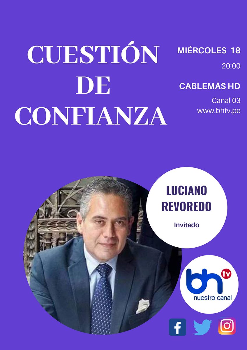 CConfianzaPe's tweet photo. Mañana en #CuestiónDeConfianza, no se pierdan la entrevista a @LucianoRevoredo, con quien conversaremos sobre los recientes cambios del Arzobispado de Lima y sobre la querella por difamación interpuesta a Paola Ugaz.
En vivo también por aquí 📲💻 https://t.co/MqmILccQLS https://t.co/846k2WjVVL