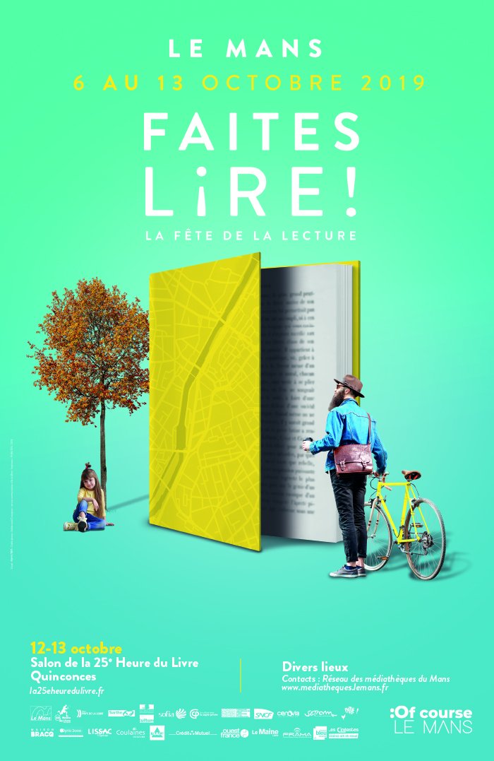 Et voici l'affiche de Faites Lire ! 2019, semaine conclue par notre 42e Salon du Livre du Mans, La 25e Heure du Livre 2019 !
#lecture #LeMans #Sarthe #salon #festival #RentréeLittéraire2019