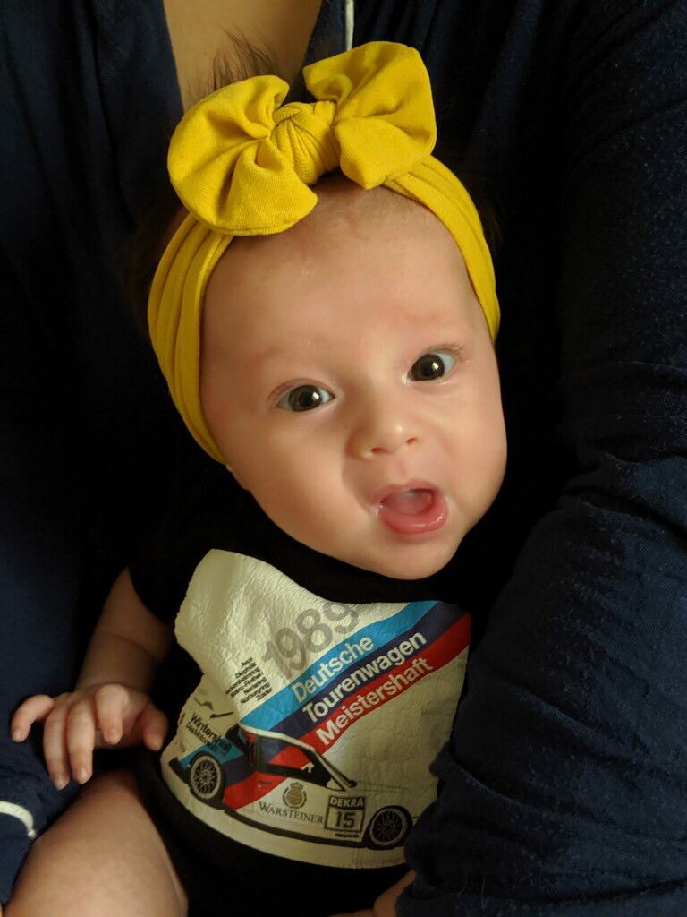 stephlmatthew's tweet image. Grace after finding out that we’re going to @BMWMotorsport’s track day in Thermal next month! #startthemearly #bmwbaby