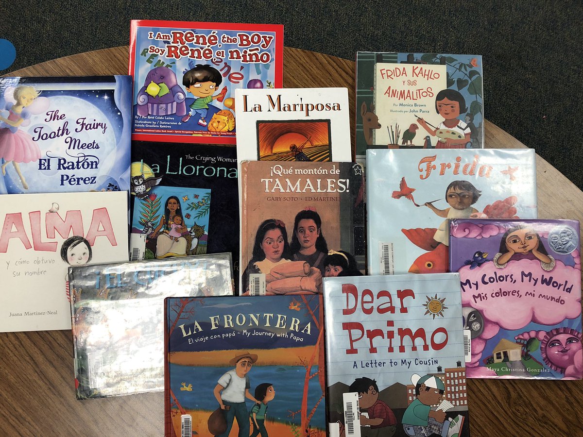 MrsGonzalezK's tweet photo. Hispanic Heritage month read alouds ! Thank you @LBritainLibrary for helping me find the books, you’re the best ! #kinderreads #britainlearns #readalouds #HispanicHeritageMonth https://t.co/CfMwLVhjyp