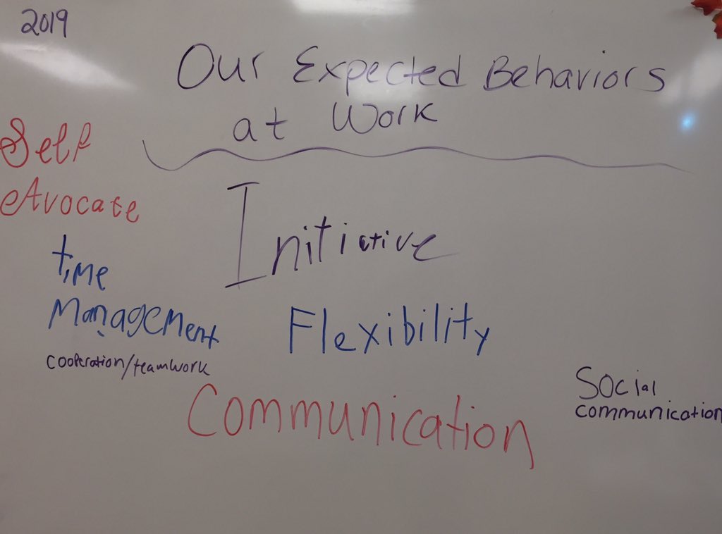 BouzanCatherine's tweet photo. The WH Post Grads created an impressive list of expected behaviors to keep a job! Next step, they will be reflecting on these behaviors with their monthly internship performance reflections! @DebKeeman @catwilkins22 @RebeccaUzzell #whpantherpride #suchhardworkers https://t.co/w4DQrkaNzo