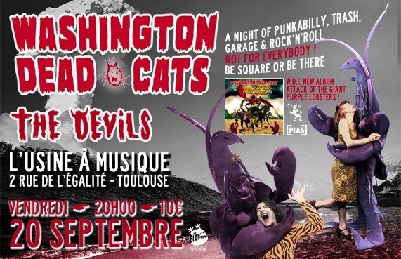 PREPAREZ-VOUS !! 👹 @WashingtonDeadCats  (#WildPunkabilly) &amp; THE DEVILS (#Blasphematic #rocknroll  Italy) débarquent à L’Usine à Musique le 20 Septembre à 20 h. ET ÇA VA SAIGNER! 💥💉
PAF: 10€ en prévente / 12€ sur place : billetweb.fr/washington-dea……