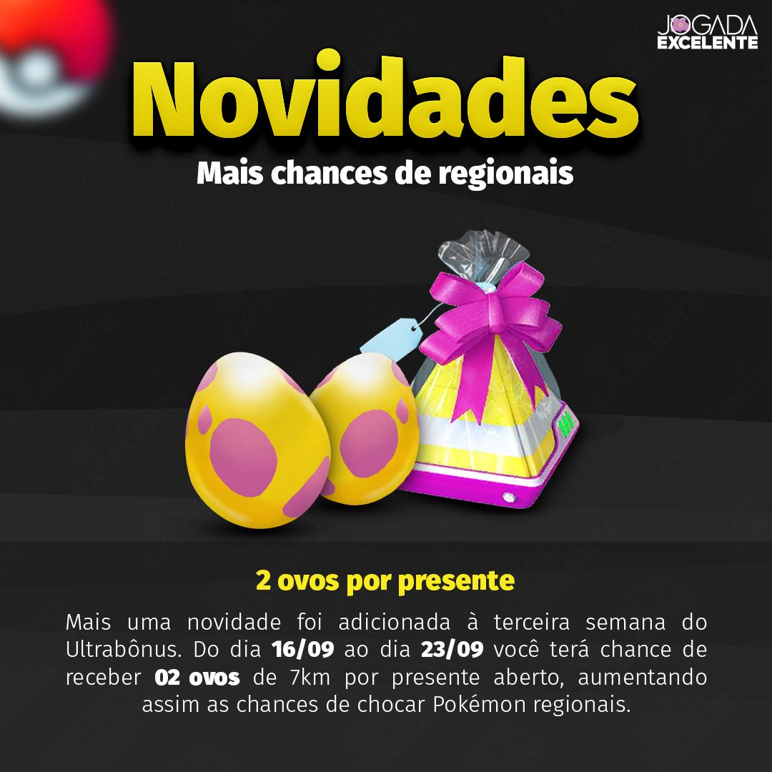 jogadaexcelente's tweet photo. Até o dia 23/09, você terá chances de ganhar 02 ovos de 7km por presente aberto. São mais chances de chocar aquele regional que não conseguiu ainda!
#pokemongo #pokemongobr #pokemongobrasil #pokemongoportugal #pokemongopt #pokemongolatam #pokemon #mewtwo https://t.co/FlCBKHsAX5