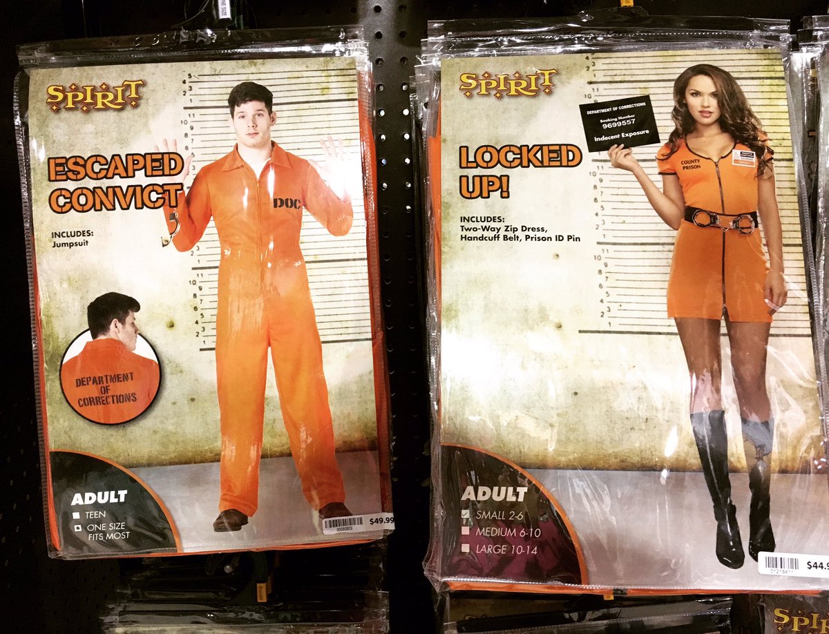 MyWanderingBook's tweet image. One of these things is not like the other. Hard to spot, I know. The man’s costume costs $5 more. Super unfair! #sexism