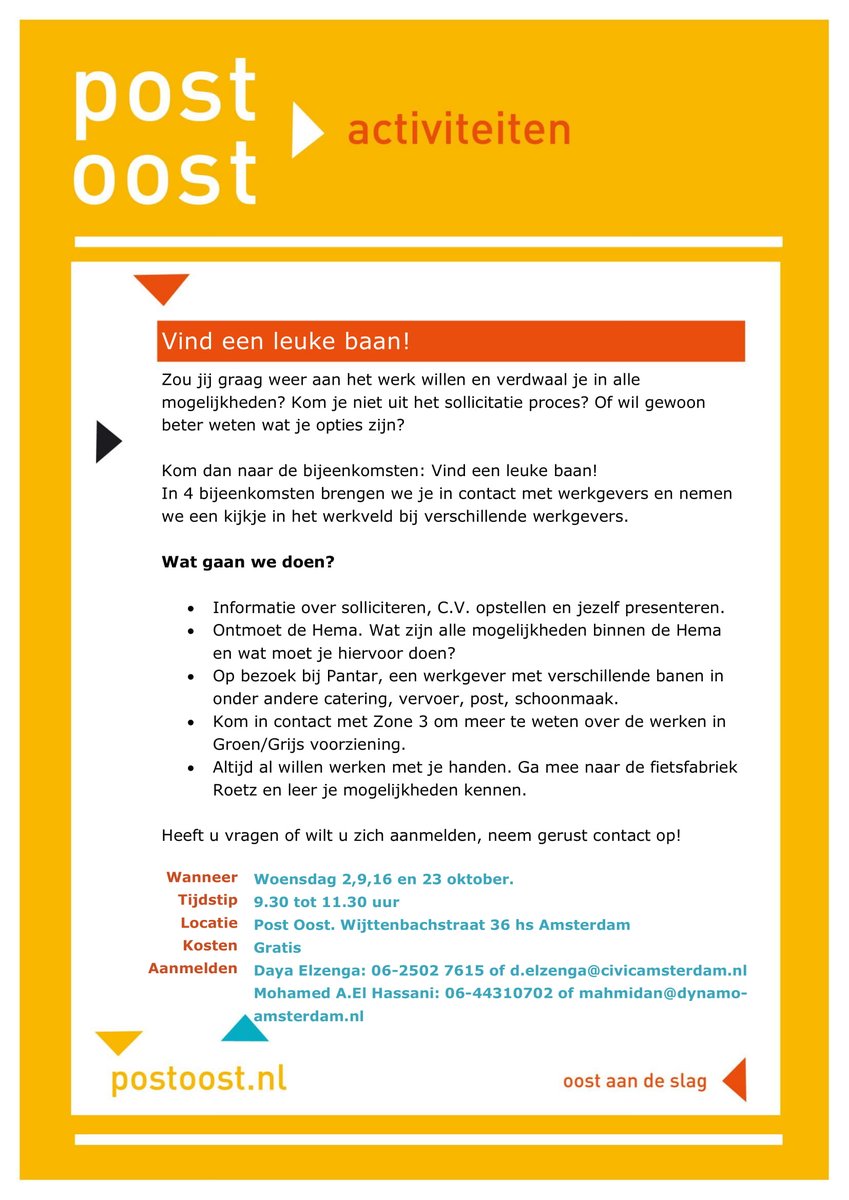 postoost's tweet photo. Een nieuwe activiteit bij Post Oost! https://t.co/yKObnRhL8t