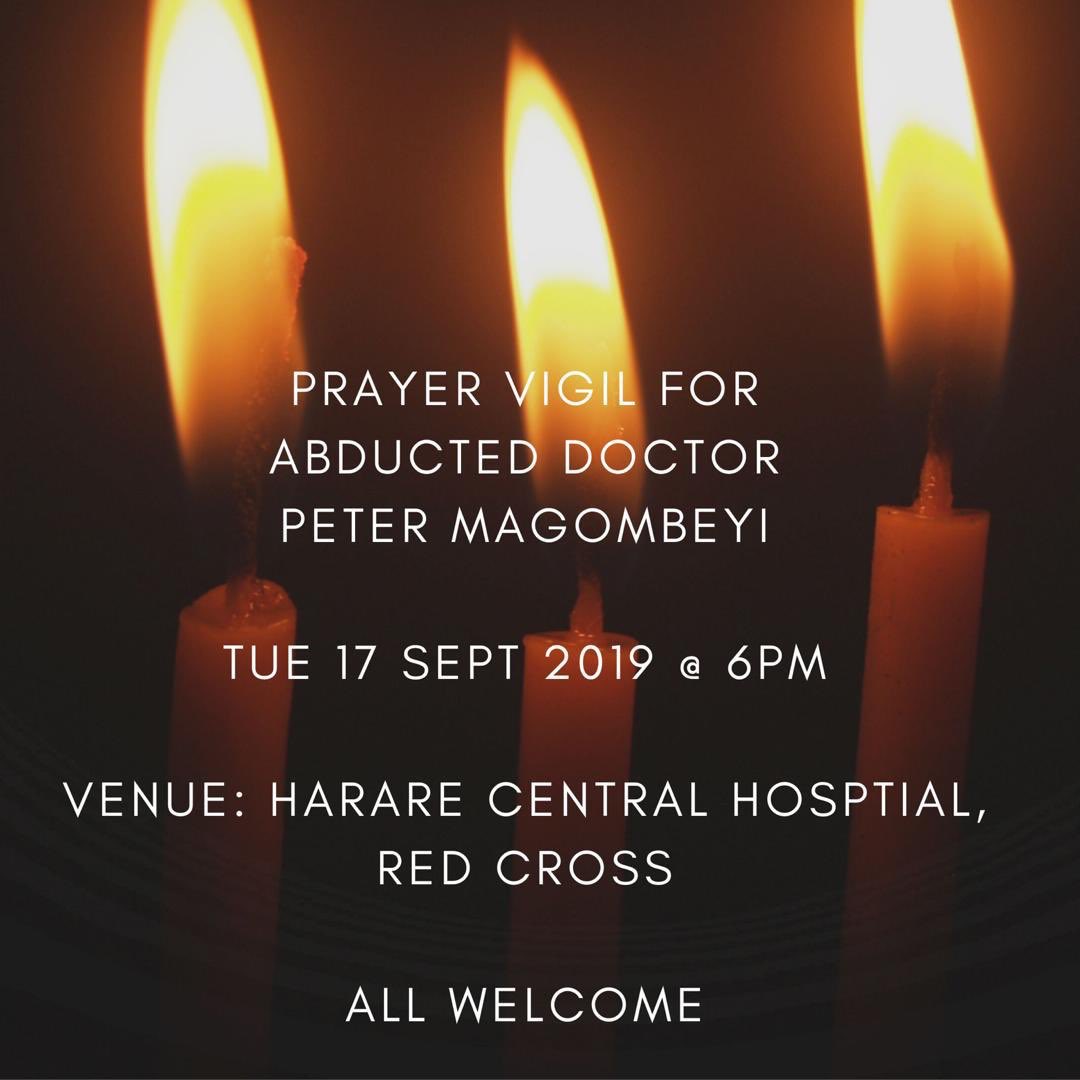 daddyhope's tweet photo. Tonight Zimbabweans are meeting at 6PM, at Harare Hospital for a Prayer Vigil for the abducted Doctor’s Association President, Dr Peter Magombeyi. Dr Magombeyi was abducted on Saturday night by gunmen &amp; his whereabouts are not known. Over 50 Zimbabweans have been abducted in 2019 https://t.co/ijrsrsxATn
