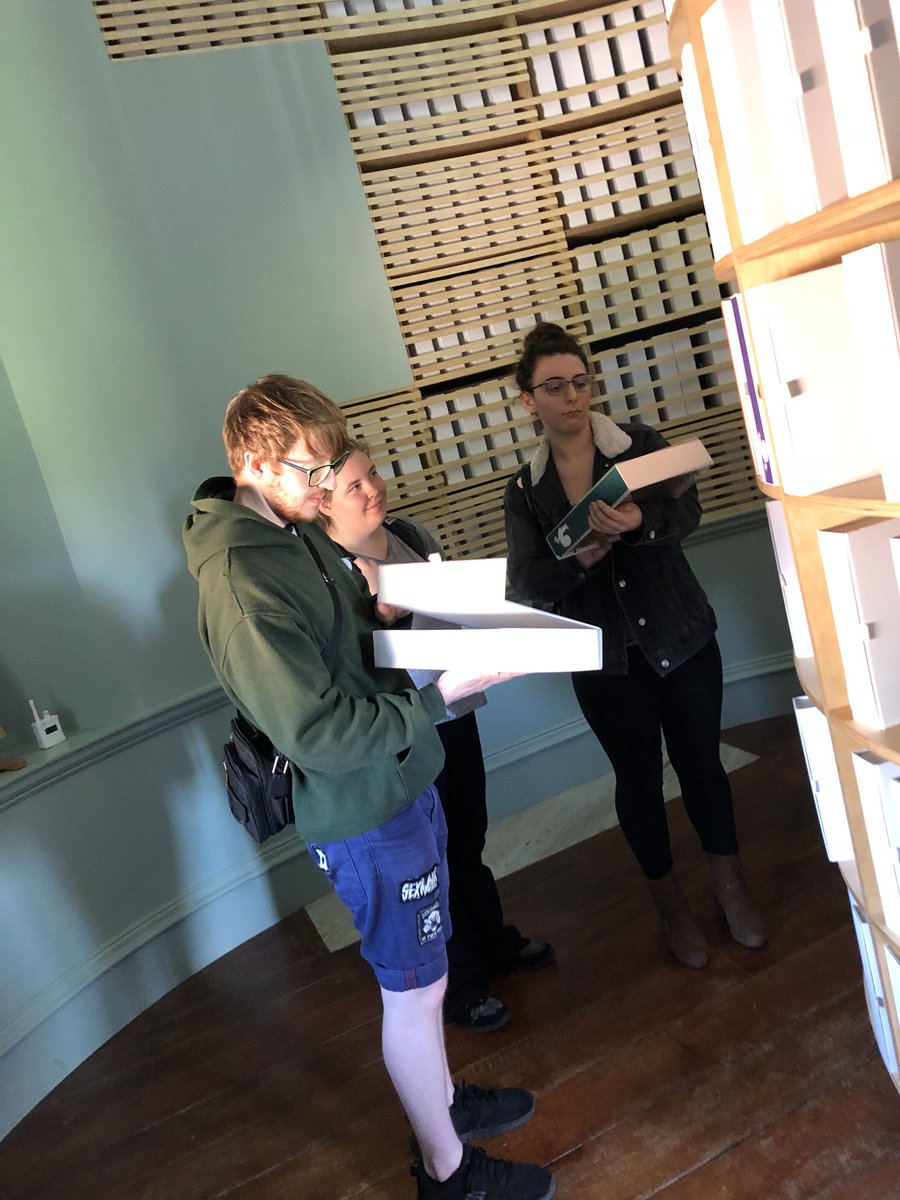 MediaCultureUoW's tweet photo. Our #Freshers explore the #archive exhibit @NTCroome. Our library @TheHiveWorcs house most of their archival material. @FilmStudiesWorc @EngLitUoW @UoWriting students will uncover info & stories of the past throughout their studies. #WelcomeWeek19 https://t.co/wXiZVfY7jY