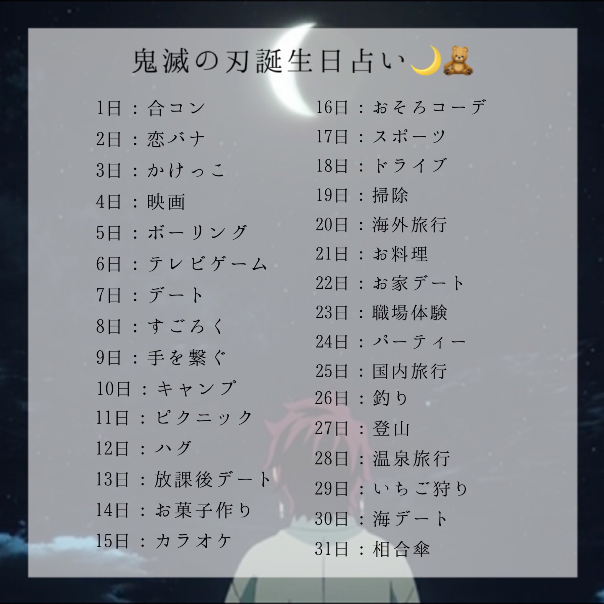むいくん いのくん Pa Twitter 鬼滅の刃で誕生日占い リプで教えて貰えると嬉しい 鬼滅の刃 誕生日占い リプ T Co W2clfusecg Twitter
