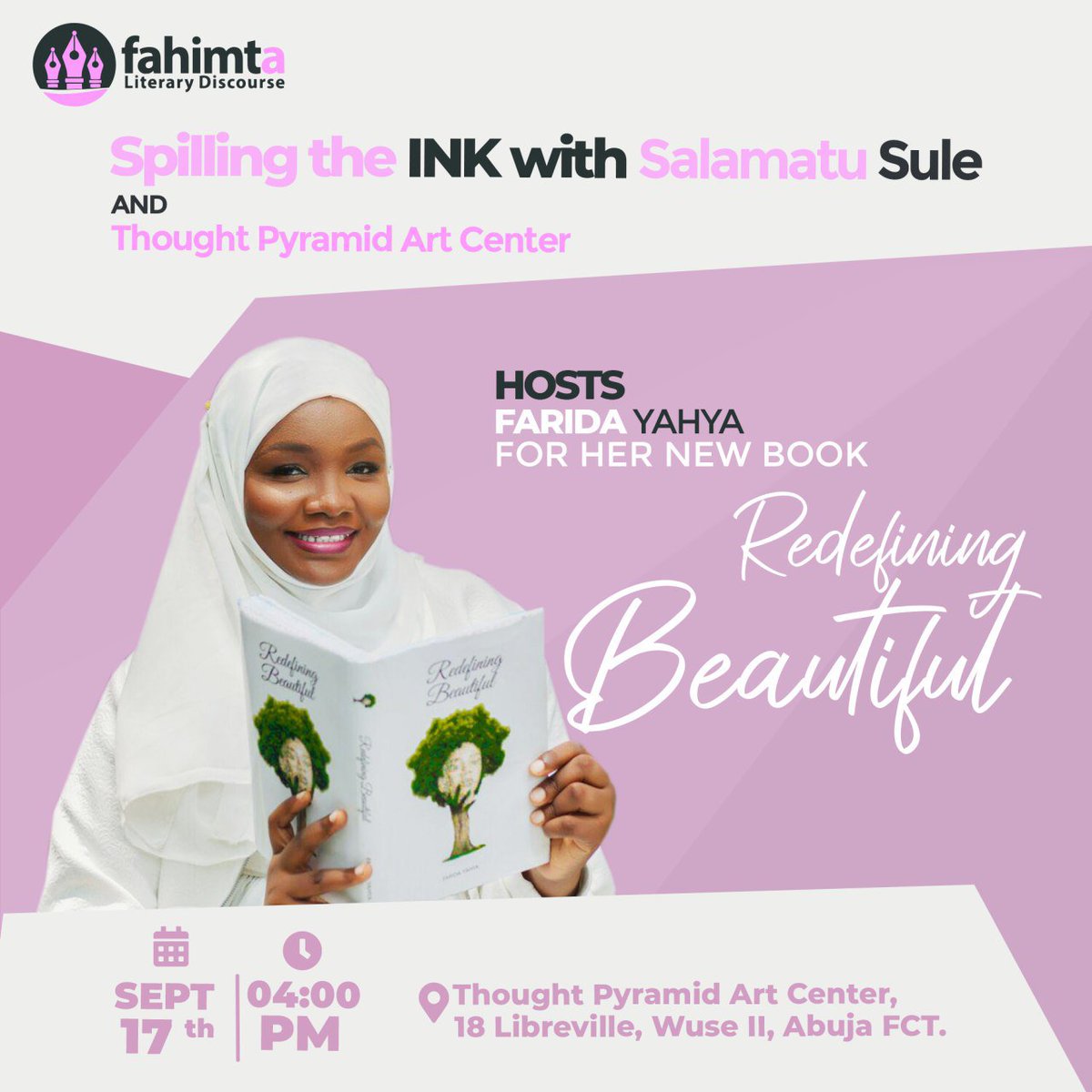 TheFaridaYahya's tweet photo. Happening in 30minutes! 💃
You coming?
#RBThebook
#bookchat
#redefiningbeautiful https://t.co/nC9Tsf9pOh