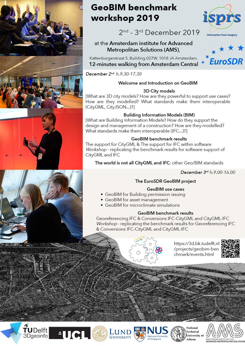 GeoBIM benchmark workshop in December: Registration is open!

Come, learn and share about #3Dcitymodels, #BIM, #CityGML, #CityJSON, #IFC, #GeoBIM benchmark results &amp; GeoBIM use cases (Building permission, Asset management) and more.

3d.bk.tudelft.nl/projects/geobi…