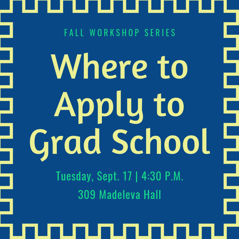 SMC_GradStudies's tweet photo. Not sure how to decide where to apply for your graduate or professional degree? This workshop is open to all considering graduate or professional school and will identify key factors to consider when selecting where to submit applications. #gradSMC https://t.co/u7U6T8kjTD