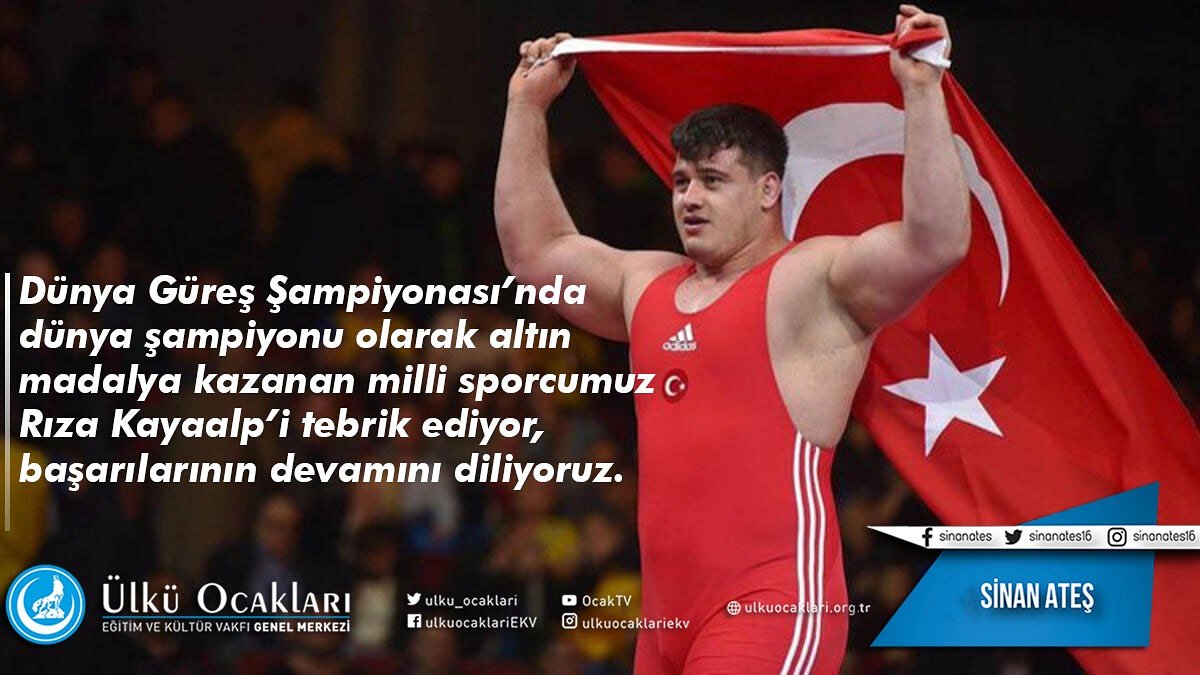 Dünya Güreş Şampiyonası’nda dünya şampiyonu olarak altın madalya kazanan milli sporcumuz Rıza Kayaalp’i tebrik ediyor,  başarılarının devamını diliyorum. 

#Rızakayaalp