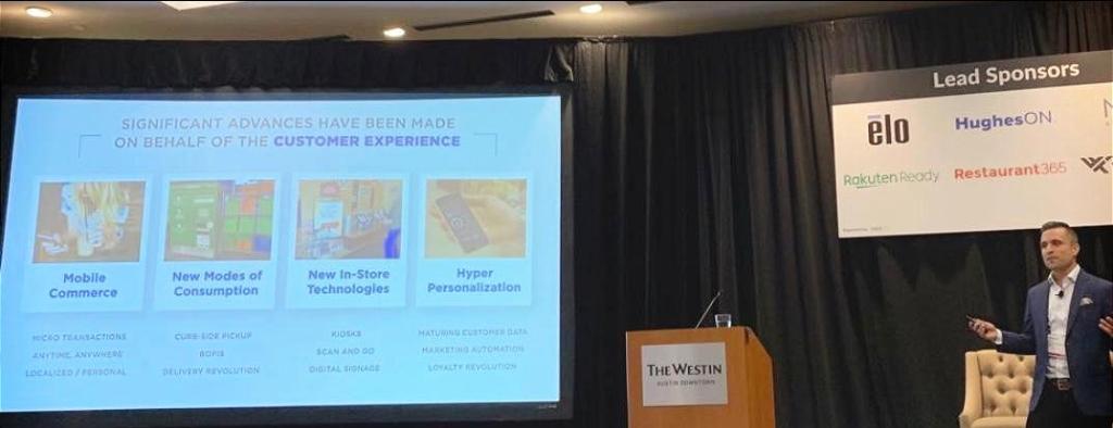 wwt_inc's tweet photo. ICYMI, yesterday, World Wide Technology's @MattSebek spoke to top restaurant executives at #FutureRestaurants about the need to digitize workforce operations in the wake of the consumer revolution. #CX #UX https://t.co/3N4vLFhRjd