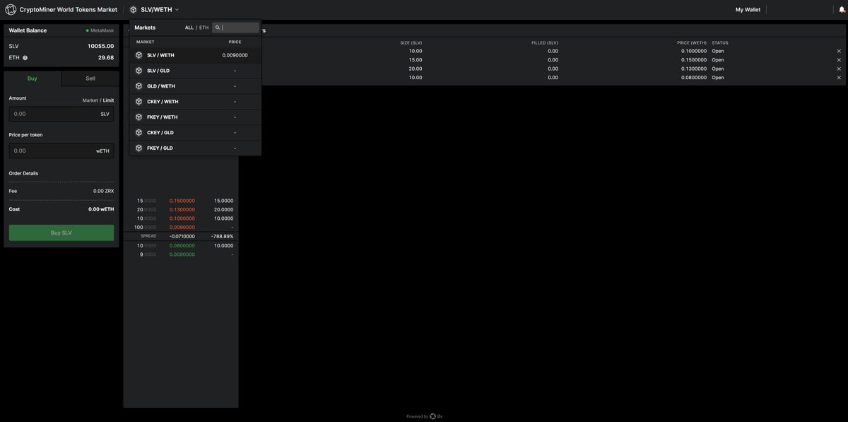 CryptoMiner_W's tweet photo. Here is a screenshot of our progress with the ERC20 Market. We are using the @0xProject to save us time. But... it is also adding quite a lot of headaches... #Blockchain #blockchaingame #Crypto #CryptoGaming #gaming #eth #bitcoin #indiedev #DappGame #gamedev #dapp #dapps #BTC https://t.co/DRevBiS4Ko
