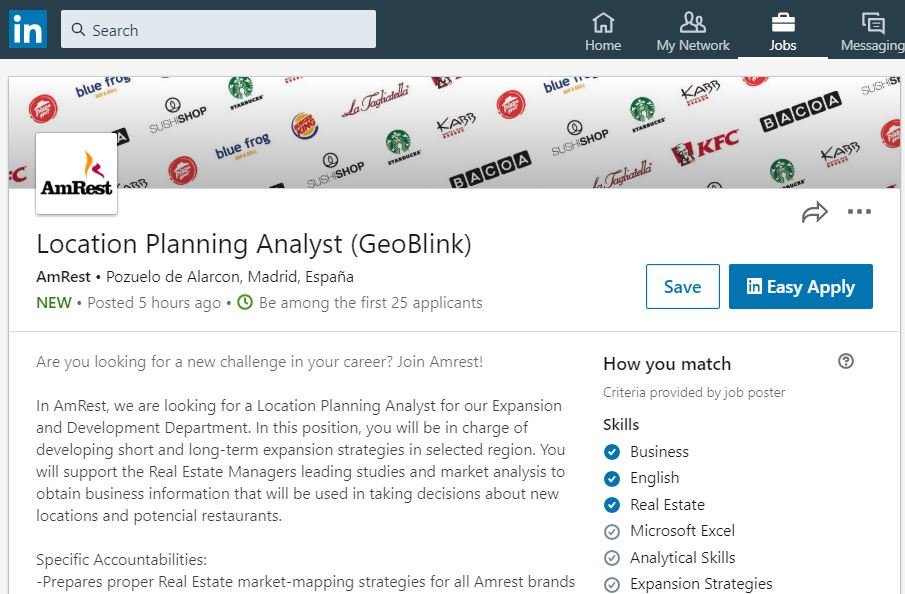 jaimelaulhe's tweet photo. You know when your product is becoming something big when companies require expertise in your product in their job openings #geoblink @geoblink @geoblink_es https://t.co/8PES05Xww3