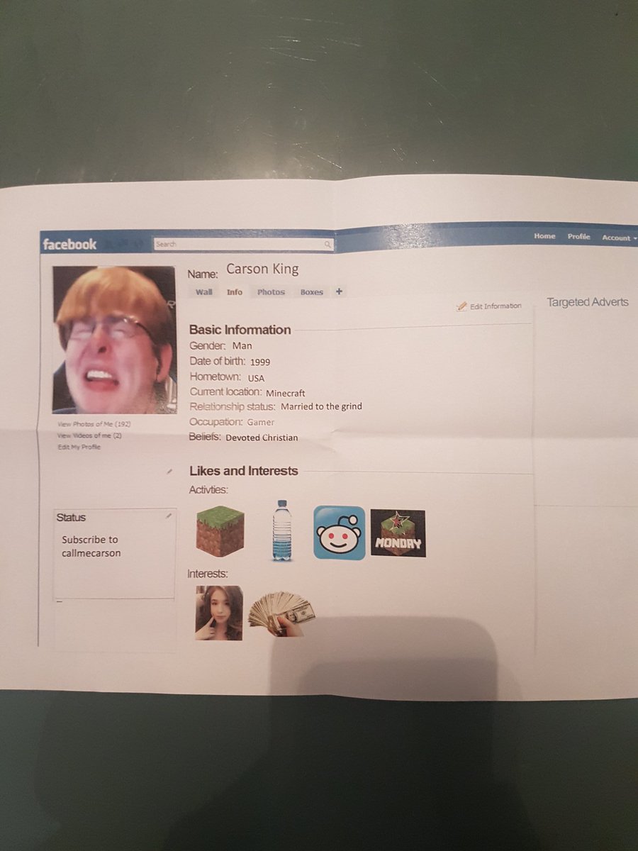 Sam32818440's tweet photo. @CallMeCarsonYT I made this for my design and technology class https://t.co/zdFwwZvbcB