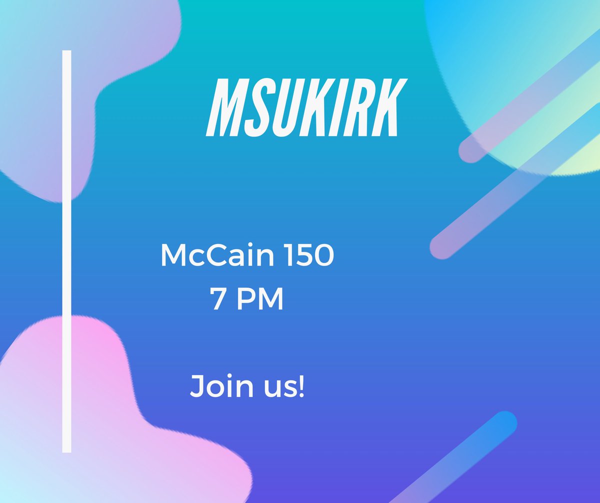 msukirk's tweet photo. Tuesday’s are better with UKirk ❤️ Come eat dinner and talk with us! Can’t wait to see y’all there! #msukirk #ukirk https://t.co/UyPaVIlZGO