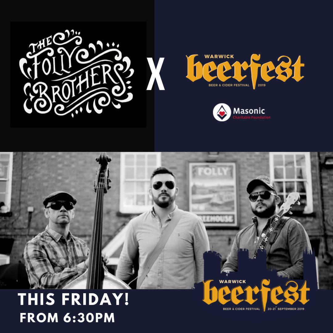 FestWarwick's tweet photo. Still tickets available for the Friday &amp; Saturday!

Tickets will be sold on the gate along with online

At the Festival:
🍺Beer &amp; Cider
🍸Moores of Warwick Gin
🥂Prosecco Bar
🍔Street Food - Vegan Options
🎸Live Music - Folly Brothers

https://t.co/Iger1hQQ7X https://t.co/Dvjvxk6oMR