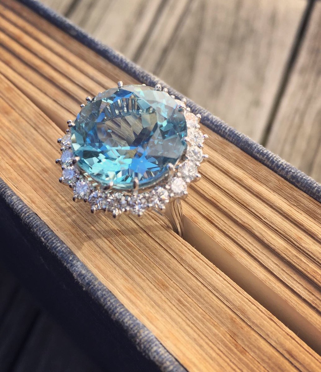 Make a statement... #aquamarine #blue #diamonds #ring