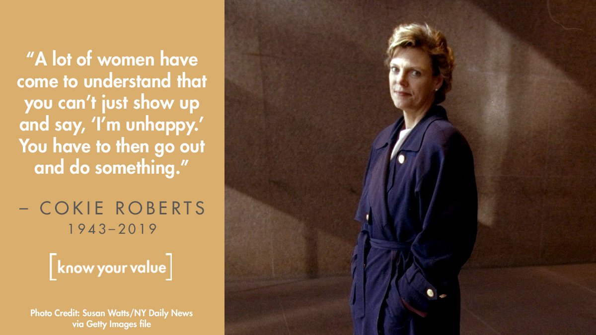 KnowYourValue's tweet photo. Celebrated @ABC News journalist and political commentator @CokieRoberts has passed away at the age of 75. She was a pioneer for women in journalism and supported those who followed in her footsteps. #CokieRoberts, you will be greatly missed. https://t.co/OUvojb43so