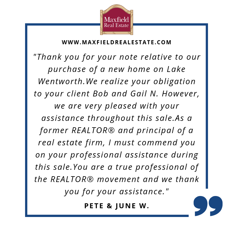 We are always thankful for our clients and their feedback. We'd love to hear yours!

#ThankfulTuesday #MaxfieldRE #ReviewSpotlight #ThankYou #LakesRegionNH #NHRealEstate #NHBrokers