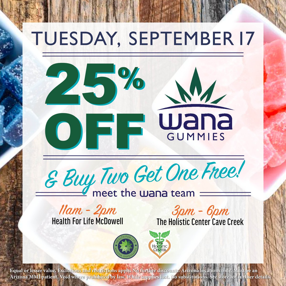 THCaz420's tweet photo. Tuesday - B2G1 Free! Also, @WanaBrands Edibles are 25% off! *Can combine WANA and Daily deal *Same category * @thcblacklabel Excluded https://t.co/WBE3JWHnw3