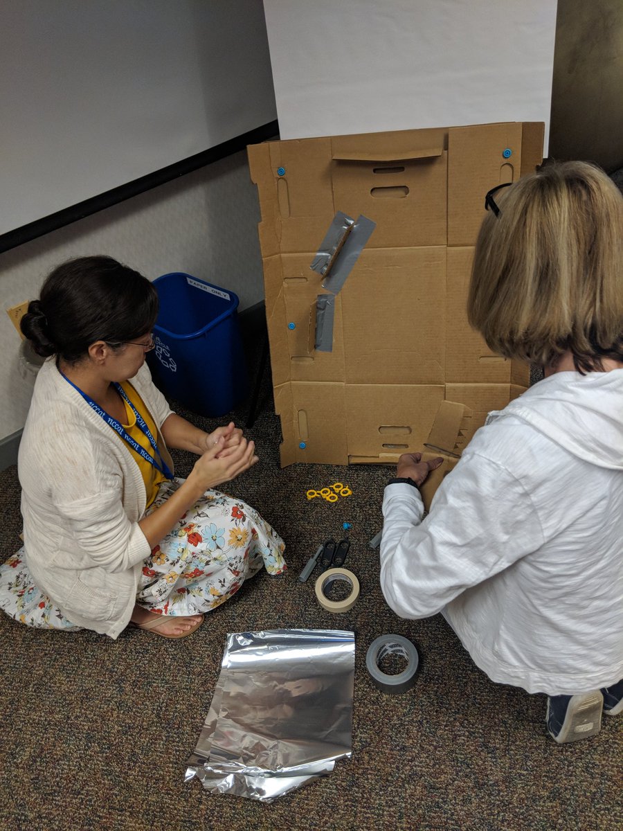 DarcyGrimesNC's tweet photo. Play testing and creating! #cardboardchallenge #nccatmaker #nccat https://t.co/txVMA18ewu