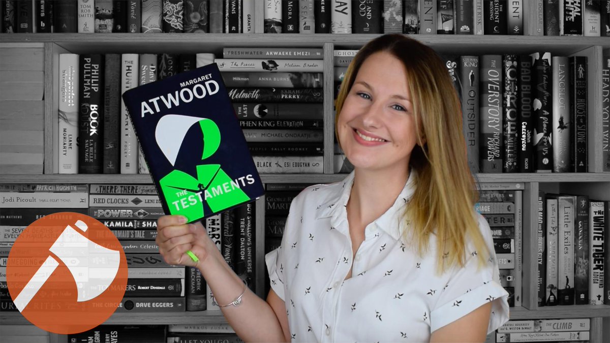Bookaxe's tweet photo. Praise be! It's a NEW VIDEO! 🎥Review of 
@TheBookerPrizes
 shortlisted mega-novel, #TheTestaments, by @MargaretAtwood 👀🙌 https://t.co/OelqmGRYqx https://t.co/uB7Hj3qER2