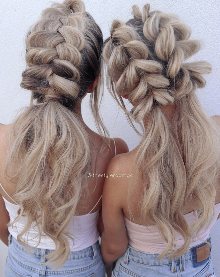 sexyhair's tweet photo. We're seeing double and we don't mind it! ๐ฏโโ๏ธ Loving the bestie braids that @thestyleroomgc & @themakeuphut__ created with help of #BigSexyHair #PowderPlayLite. Tag your hair bestie below! https://t.co/8sd76yY9rk