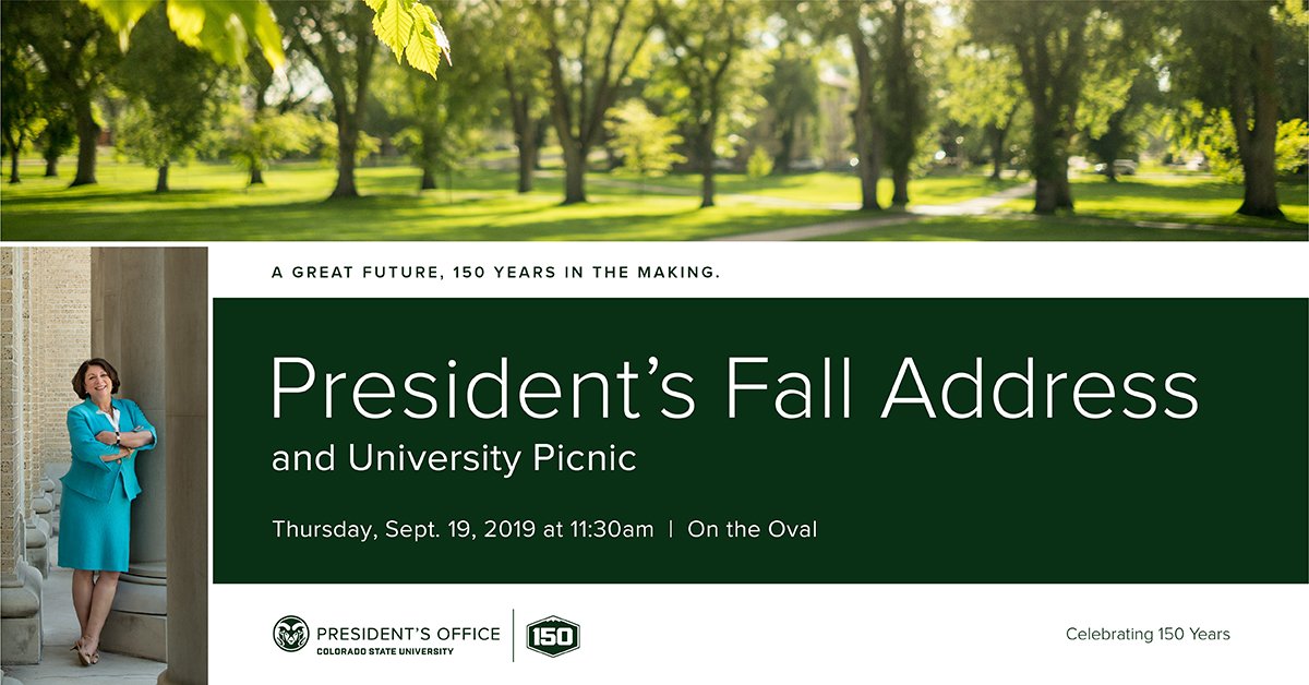 CSUAlumni's tweet image. We can’t wait till @CSUMcConnell’s historic #FallAddress this Thursday! 🙌 Can’t make it to the Oval? Livestream the address here 👉 col.st/QDPlk 

#ProudToBe | #CSURams