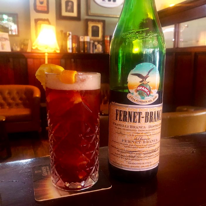 Introducing our newest beer cocktail “Red Rogue”. It’s a combination of the caramel hop forward flavors of Harris Pale Ale combined with the sweet caramel, citrus and mint of @FernetBranca with a splash of red in honor of Harris’s love for Munster. #beercocktail