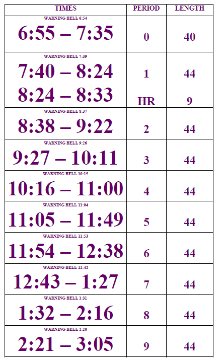 PhamSclass's tweet photo. Please Follow The Bell Schedule. https://t.co/Km6VE2VPkU