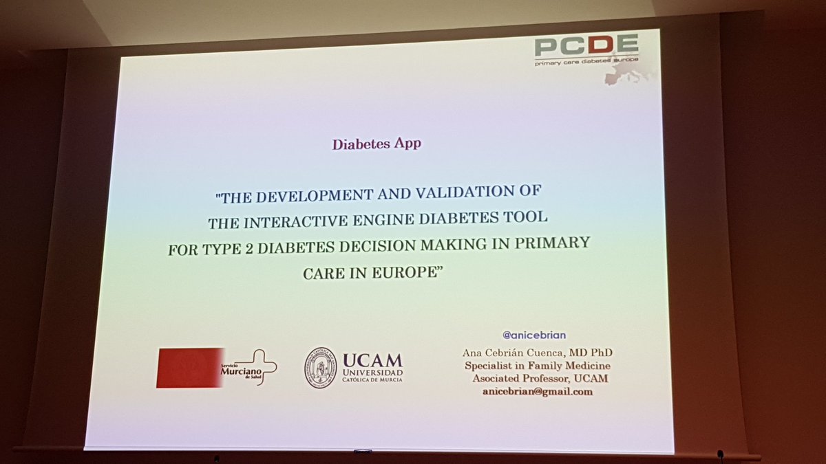 redGDPS's tweet photo. @anicebrian presentando excelentemente: The development anv Validation of the interacive engine #diabetes tool..."
APP: #IEDE Interactive Engine for Diabetes Care
#EASD2019 https://t.co/5TIfKK9dvO